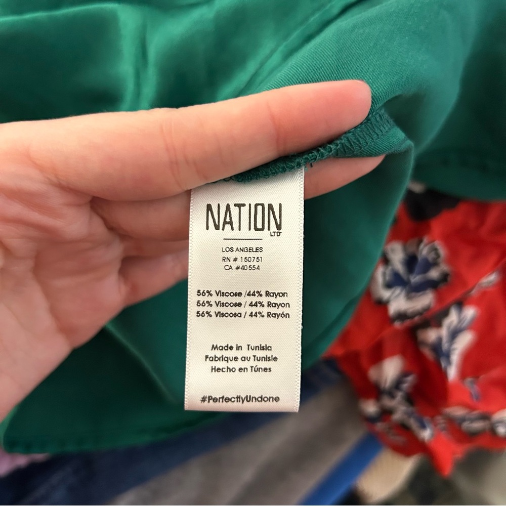 Nation LTD Rivka Satin Effect Tank in Emerald Green - Picture 4 of 6